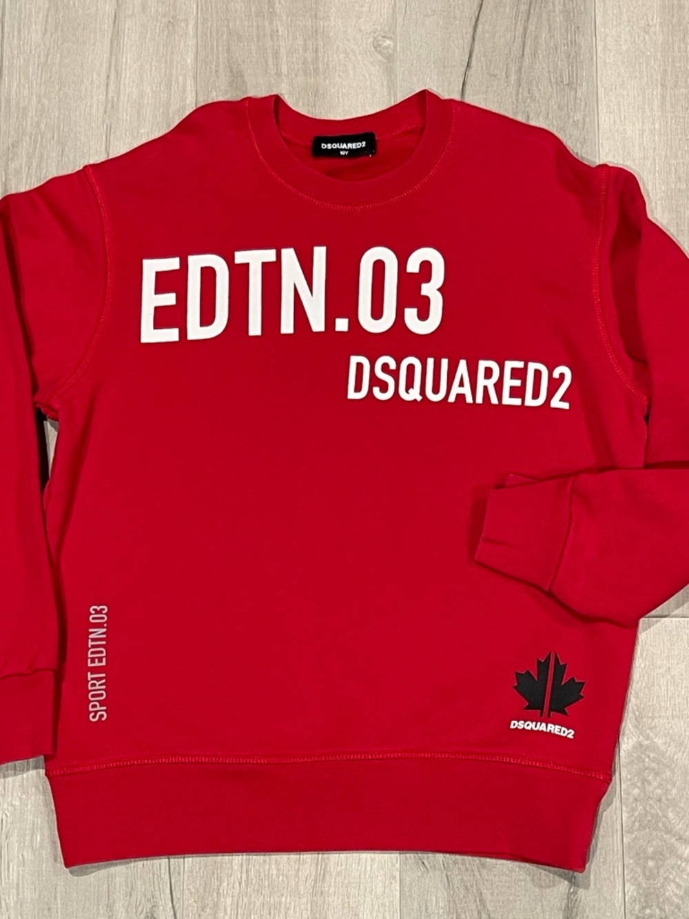 Dsquared2 Kids Boys  Red Sweatshirt EDTN.03 Logo Crewneck Size 10Y Designer
